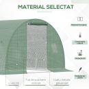 Solar Sera Tunel de Exterior cu Copertina din PE, Usa cu Fermoar si 6 Ferestre, 4.5x3x2 m, verde - Img 5