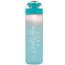 Sticla Portabila Apa, Tritan, Pai Incorporat, Deschidere Automata, Ergonomica, Motivationala, pentru sport in aer liber, fitness, ciclism, 630 ml - Img 4