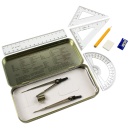 Trusa geometrie 9 piese, cutie metal EVO
