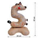 Balon de petrecere din folie, In forma de animalut, Cifra 5 Vulpe 57 cm, Cu pozitionare pe podea - Img 2