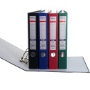 Biblioraft A4, plastifiat PP/paper, margine metalica, 75 mm, Optima Budget - rosu - Img 5