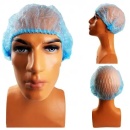 Bonete unica folosinta, elastic dublu, albastre, spunbond, 52 cm, 100 buc - Img 2