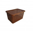 Cos pentru rufe cu capac, model ratan, 52x34x22,5 cm, 40 litri - Img 2