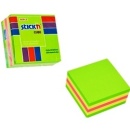 Cub notes autoadeziv 51 x 51 mm, 250 file, Stickn - neon/pastel Verde