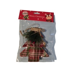 Decoratiune Craciun din Textil Stea Merry Christmas 12 x 10 cm - Img 2