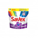 Detergent de rufe capsule Savex Premium Caps Color, curatare puternica, 56 capsule