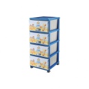 Dulap organizator cu 4 sertare din plastic cu imprimeu, 90 x 38 x 45cm - Img 2