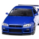 Macheta Auto Welly scara 1:24 Nissan Skyline GT-R R34 2000 albastru - Img 2