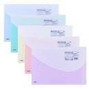 Mapa plastic cu buton Deli Macaron
