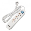 Prelungitor Spacer 4.5 m cu 3 prize Schuko + Type-C x 1, USB x 1, cablu 3.1A, 16 A, max. 3500W - Img 2