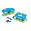 Set capsator plastic Rapid F5, 10 coli, perforator plastic FC 10 si decapsator, Albastru/Verde, blister