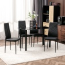Set de 4 scaune Living cu spatar inalt, piele PU si otel, 41x50x97cm - Img 7