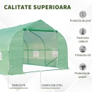 Solar Sera pentru gradina cu acoperis schelet metalic, 6x3x2 m, verde - Img 8