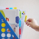 Stick index plastic transp. cu margine color 38 x 51 mm, 4 x 20 file/set, Stickn - 4 culori neon - Img 3