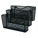 Suport metalic Mesh, pentru reviste si pliante, de perete, 3 buc/set, Q-Connect