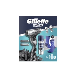 Aparat de ras Gillette Mach3 Charcoal carbune 2 rezerve + Șosete