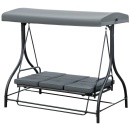 Balansoar de gradina convertibil in pat, 3 locuri, 195 x 117 x 175 cm