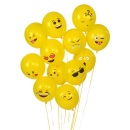 Baloane aniversare emoticoane 30 cm, set 12 buc