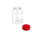 Borcan patrat din plastic cu capac 63 mm, 500 ml
