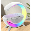 Boxa Multifunctionala 4 in 1, Lampa Smart LED RGB, Incarcator Wireless 15W, Sincronizare muzicala, 5W, Bluetooth, USB, FM Radio, MicroSD, AUX, Afisaj Ceas Digital, Alarma - Img 4