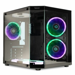 Carcasa gaming Spacer Aquarium Mini Tower, sticla securizata, 3 x ARGB, Cooler USB 3.0 x 1