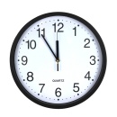 Ceas de perete Clasic cu rama plastic si geam sticla, D 30 cm