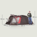 Cort de camping pentru 2-4 persoane, Impermeabil cu uși duble 360x250x130 cm - Img 4