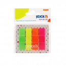 Film index autoadeziv 45 x 12mm, 4 x 20 file, cu dispenser, Stick"n Pop-up Lite - 4 culori neon