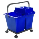 Galeata cu storcator, doua compartimente, 2 x 7 litri Albastru