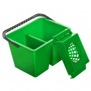 Galeata cu storcator si doua compartimente, 2 x 7 litri verde - Img 4