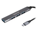 HUB extern din aluminiu SPACER USB 3.0 X 1, USB 2.0 x 3 conectare Type -C
