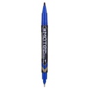 Marker CD/DVD, Deli cu 2 varfuri 0.5mm/1.0mm, albastru