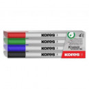Marker pentru tabla whiteboard, Kores 4 culori/set
