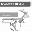 Seslong pliabil cu parasolar, 187x58x36 cm, Gri - Img 5