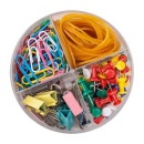 Set accesorii birou agrafe, clipsuri, elastic, pioneze, Deli - Img 2