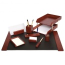 Set birou lux din lemn Bordo, 9 piese