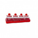 Set recipiente din plastic pentru condimente cu suport, Sterk 4 buc/set