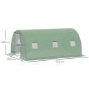 Solar Sera Tunel de Exterior cu Copertina din PE, Usa cu Fermoar si 6 Ferestre, 4.5x3x2 m, verde - Img 9