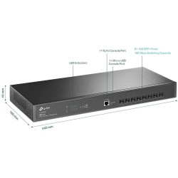 Switch TP-Link Omada 8-Port 10GE SFP+ L2+ Managed Switch, 10G+