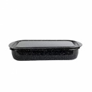 Tava emailata cu capac pentru cuptor, 40 x 24 x 8 cm