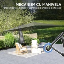 Umbrelă de grădină cu braț 280x380 cm, rotativă la 360° și înclinabilă - Img 6