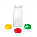 Borcan rectangular din plastic cu capac 63 mm, 1L