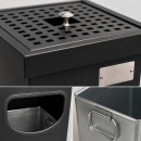 Coș metalic Profesionl cu scrumieră pentru exterior negru, 30 L - Img 4