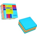 Cub notes autoadeziv 51 x 51 mm, 250 file, Stickn - neon/pastel Albastru