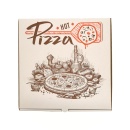 Cutie pizza D28x28x3.5 cm alb text - Hot Pizza