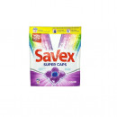 Detergent de rufe capsule Savex Super Caps, curatare puternica, Color, 15 capsule