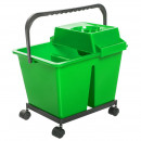 Galeata cu storcator si doua compartimente, 2 x 7 litri verde - Img 5