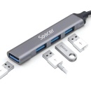 HUB extern din aluminiu SPACER USB 3.0 X 1, USB 2.0 x 3 conectare Type -C - Img 2