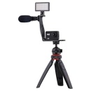 Kit Streaming TnB Vlogger Studio Pack INFLUENCE Suport + lumina + filtre TnB, Negru