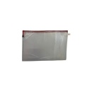 Mapa mesh PVC, pentru protectie documente A3, 280 microni, translucenta, cu fermoar rosu, Optima